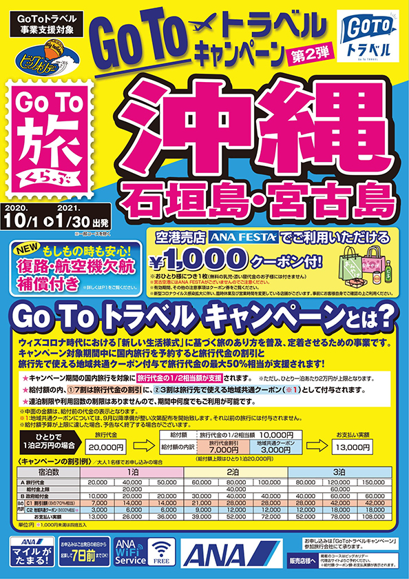 Go To トラベル 東京発着旅行 本日正午より 販売開始！！(沖縄)