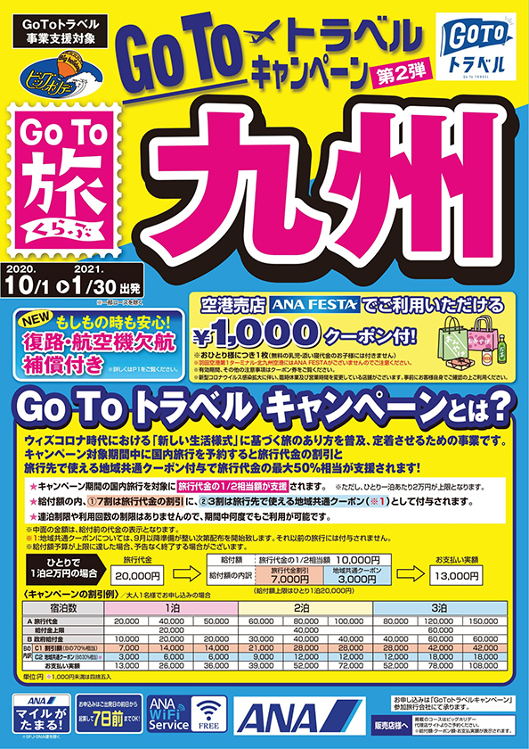 Go To トラベル 東京発着旅行 本日正午より 販売開始！！(九州)