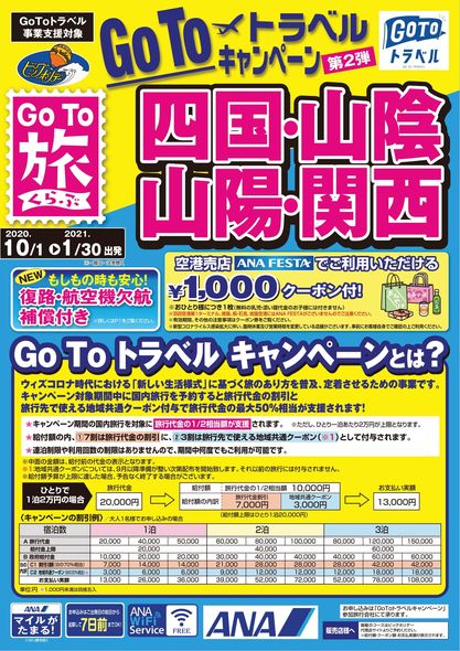 Go To トラベル 東京発着旅行 本日正午より 販売開始！！(四国・山陰・山陽・関西)